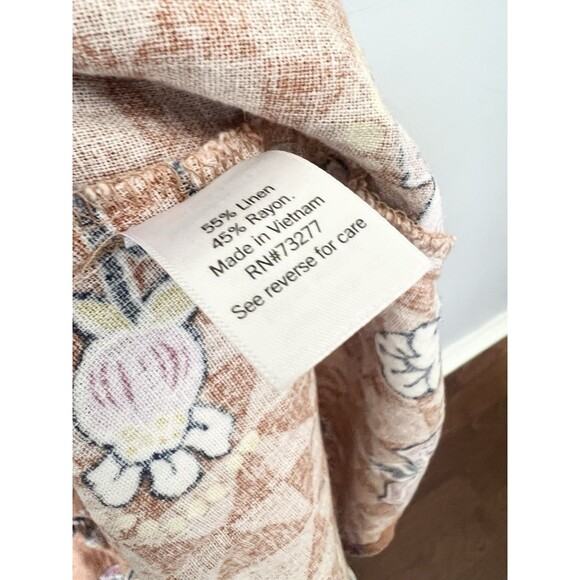 Sonoma Linen Floral Tiered Maxi Midi Dress 3X Flowy Gorgeous Pocket Cottage - Picture 7 of 10